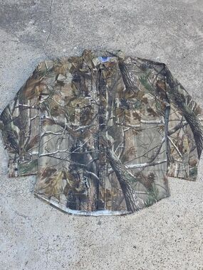 Ranger Realtree Camo Shirt Mens Size Large Camouflage Hunting Long Sleeve Button
